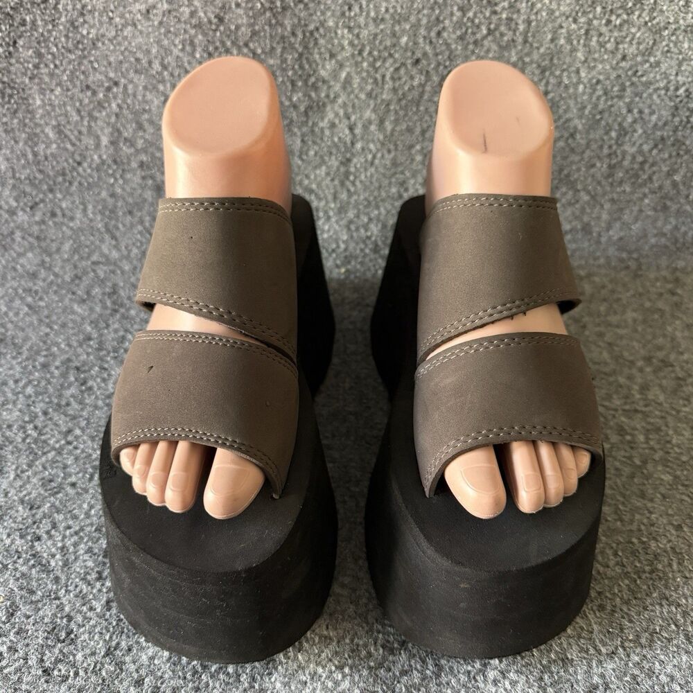 Nomad Platform Wedge Slide Sandals Brown Synthetic Women’s US 7 Casual